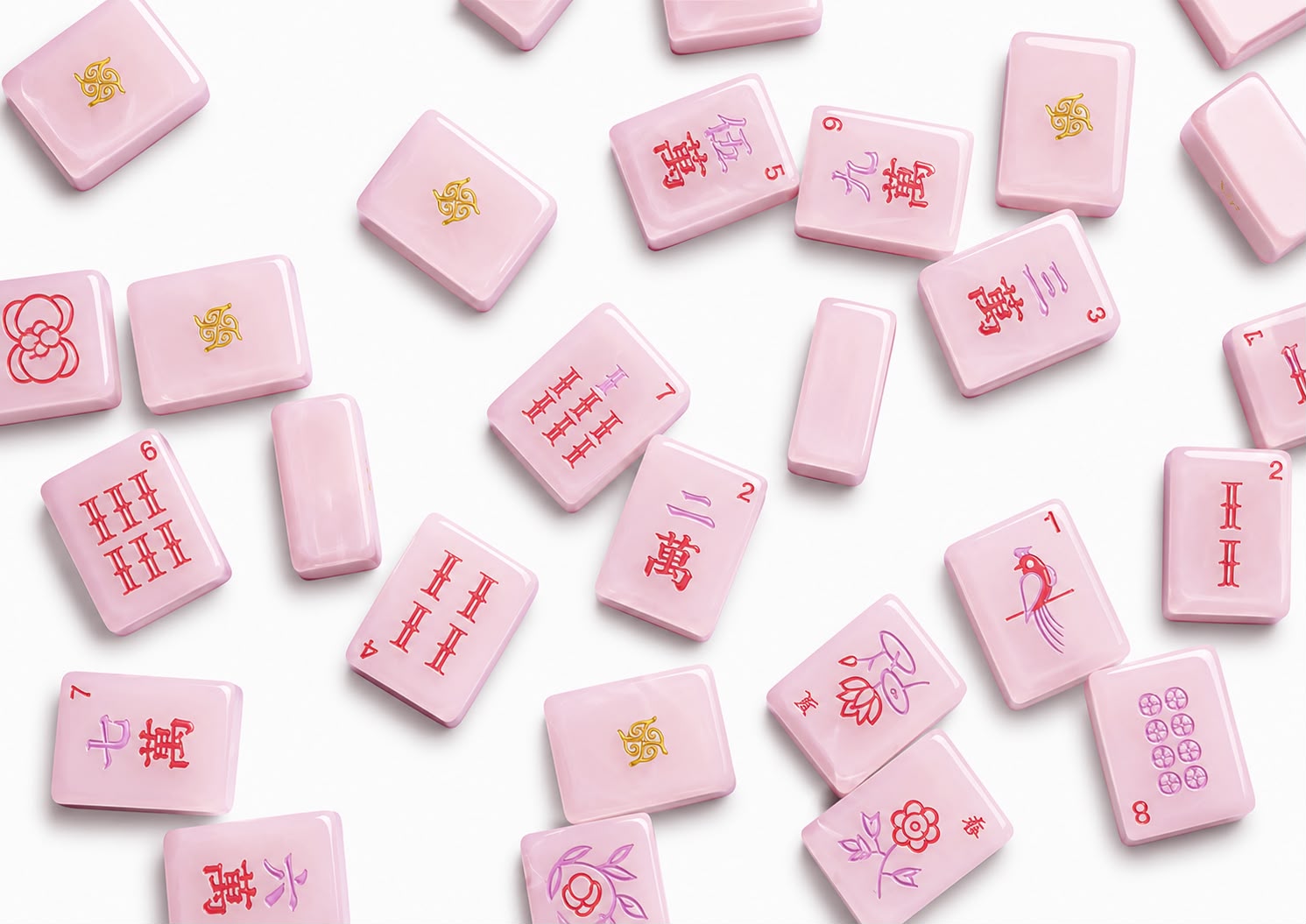 Tradewind Mahjong Tile Set - Petal Pink