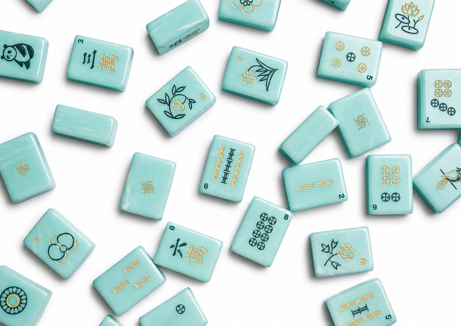 Tradewind Mahjong Tiles - Aqua