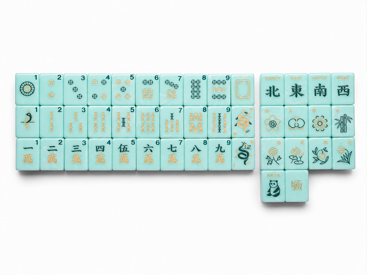 Tradewind Mahjong Tiles - Aqua