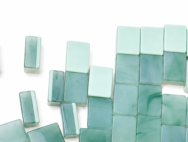 Tradewind Mahjong Tiles - Mint & Sea